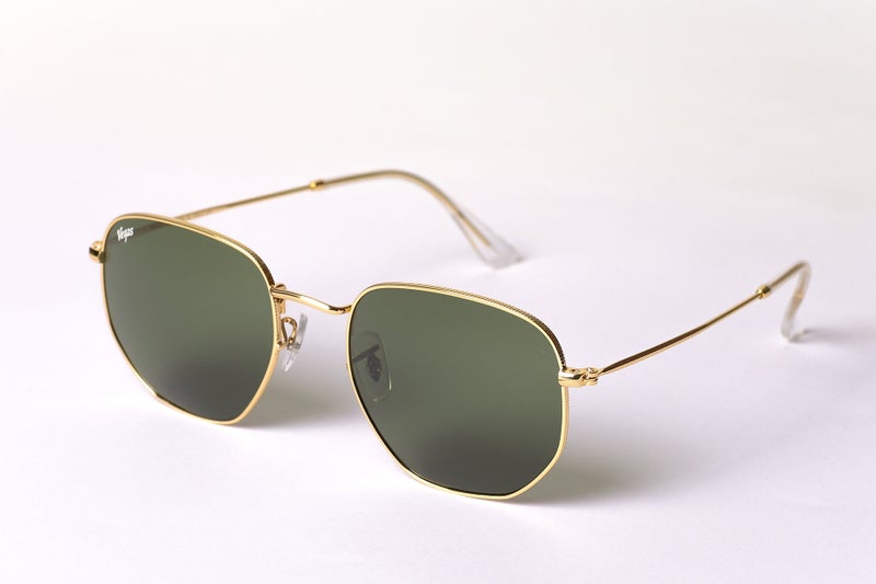 VEGAS Full Rim Hexagon Unisex Dark Green  Sunglasses V2021 C7 - Image 2